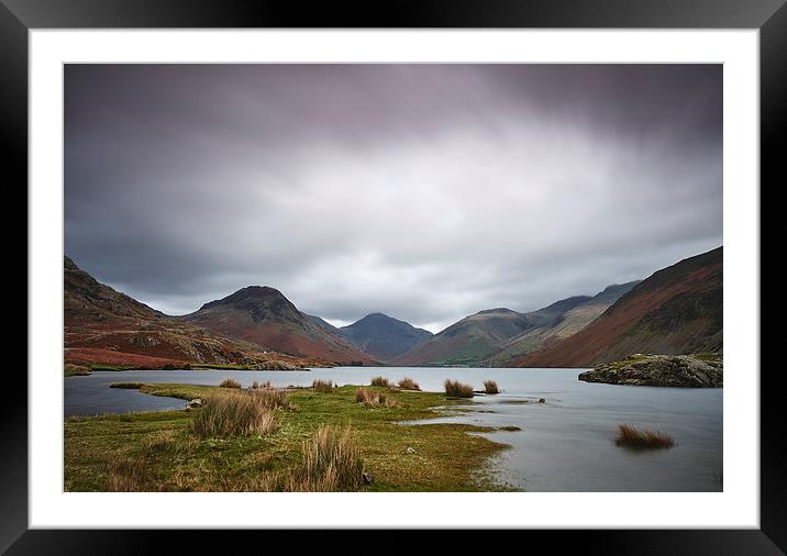 Rain clouds over Scafell and Great Gable. Wastwate Framed Mounted Print by Liam Grant