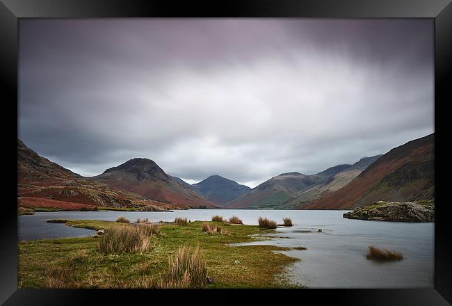 Rain clouds over Scafell and Great Gable. Wastwate Framed Print by Liam Grant