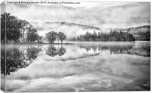 Misty Morning Ledard Point, Loch Ard Canvas Print by Richard Burdon