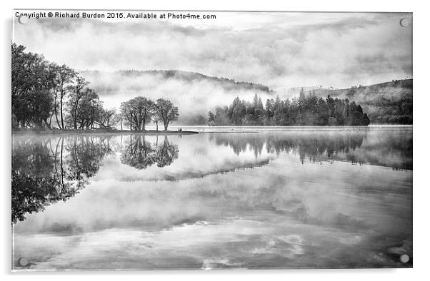  Misty Morning Ledard Point, Loch Ard Acrylic by Richard Burdon