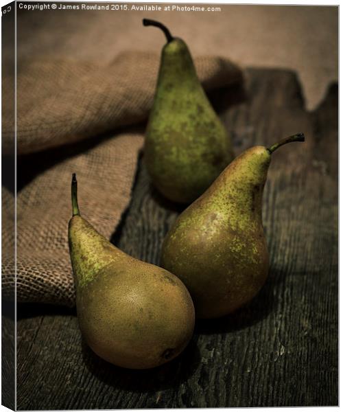 The Three Pears Canvas Print by James Rowland