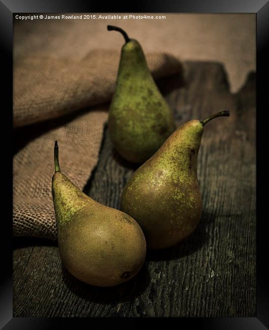 The Three Pears Framed Print by James Rowland