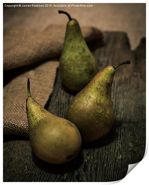 The Three Pears Print by James Rowland
