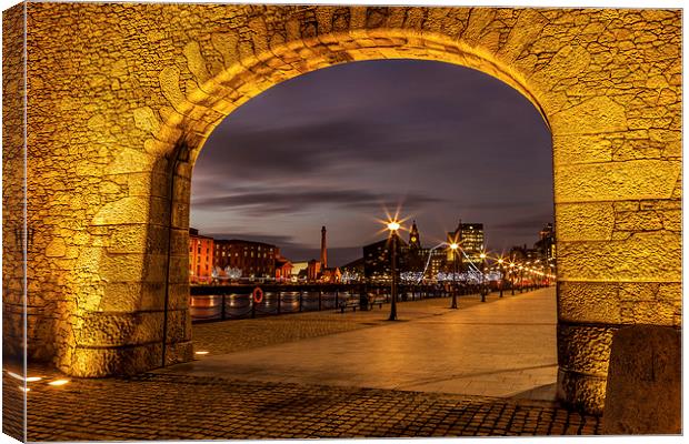  View Through The Albert Dock Gate Canvas Print by Pete Lawless