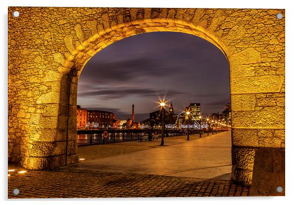  View Through The Albert Dock Gate Acrylic by Pete Lawless