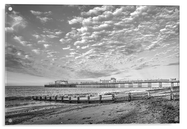 Worthing Beach Dawn Acrylic by Malcolm McHugh
