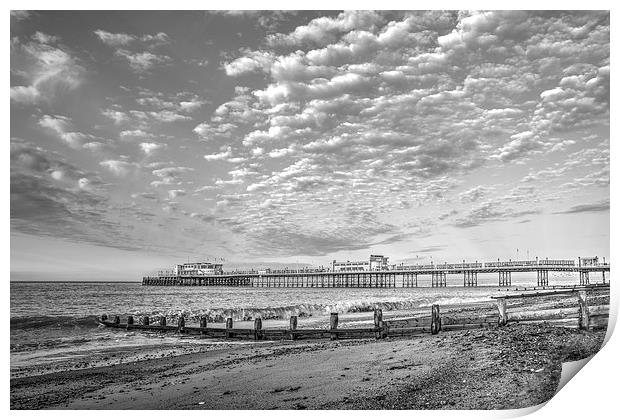 Worthing Beach Dawn Print by Malcolm McHugh