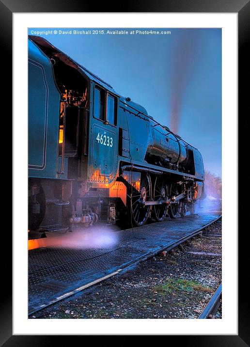 46233 Duchess of Sutherland at Dusk  Framed Mounted Print by David Birchall