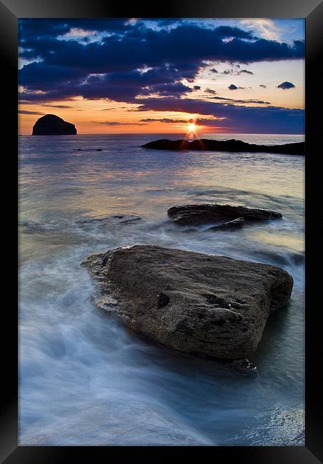 Gull Rock Sunset Framed Print by David Wilkins