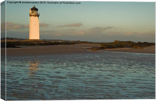  SUNSET LIGHT HOUSE Canvas Print by andrew saxton