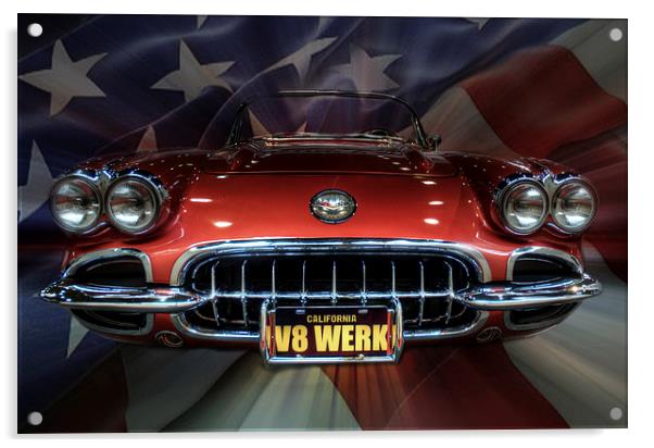 V8 Corvette Acrylic by Nathan Wright