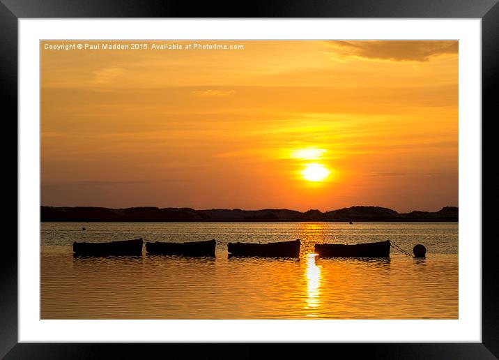 Crosby Marina Boats at Sunset Framed Mounted Print by Paul Madden
