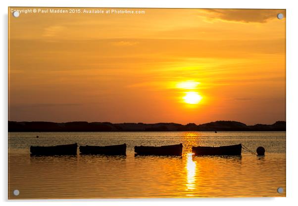 Crosby Marina Boats at Sunset Acrylic by Paul Madden
