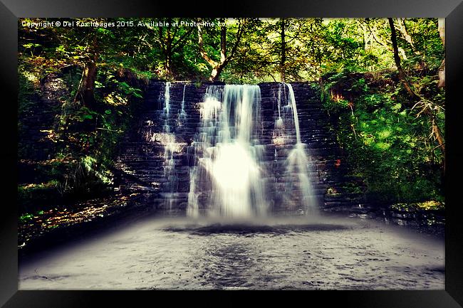  forest waterfall Framed Print by Derrick Fox Lomax