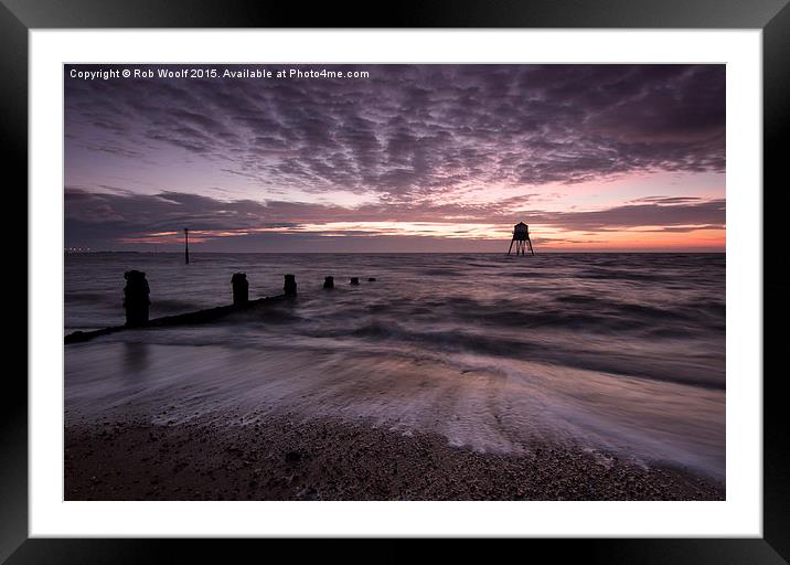 Dovercourt Sunrise Framed Mounted Print by Rob Woolf