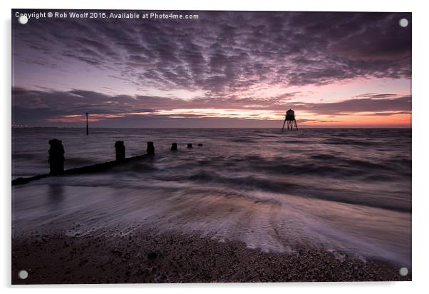 Dovercourt Sunrise Acrylic by Rob Woolf