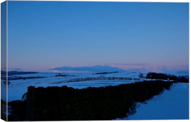  Snowy Dawn In Yorkshire Canvas Print by Malcolm Snook