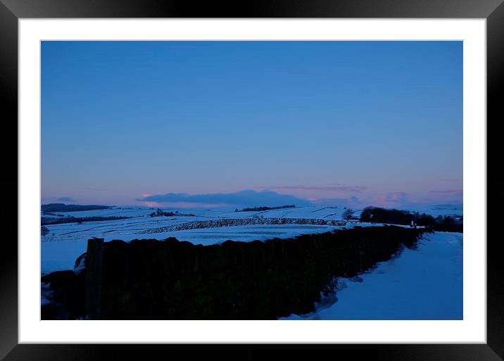  Snowy Dawn In Yorkshire Framed Mounted Print by Malcolm Snook