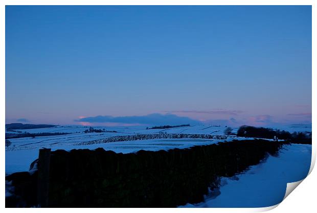  Snowy Dawn In Yorkshire Print by Malcolm Snook