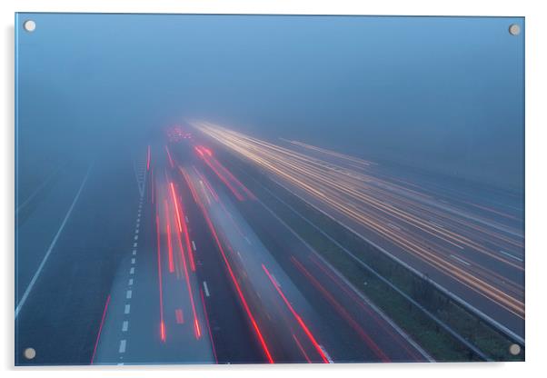 Motorway Fog  Acrylic by chris smith