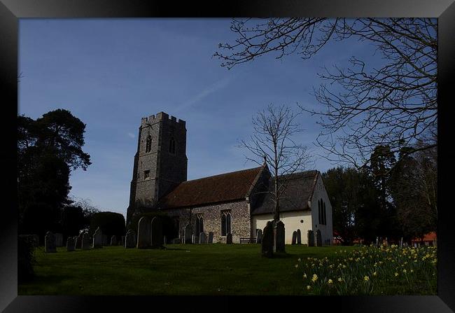 All Saints Church Horsford In Spring  Framed Print by Malcolm Snook