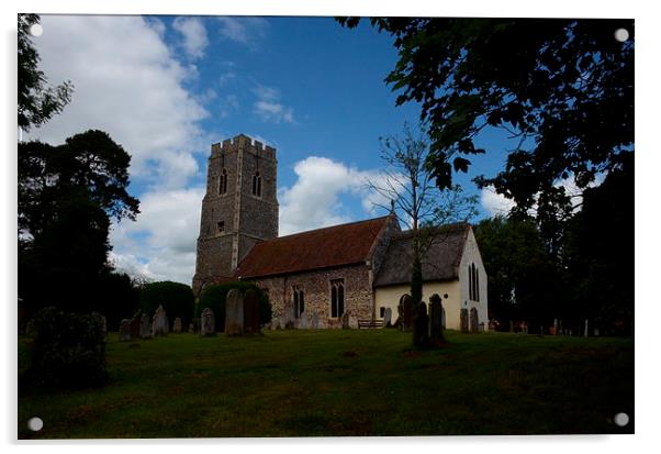  All Saint's Church Horsford In Summer Acrylic by Malcolm Snook