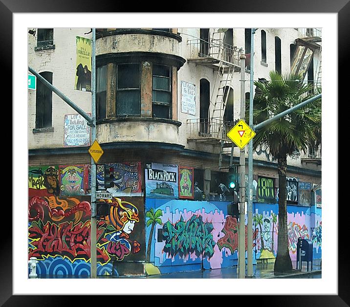 Grafitti in San Francisco Framed Mounted Print by Patti Barrett