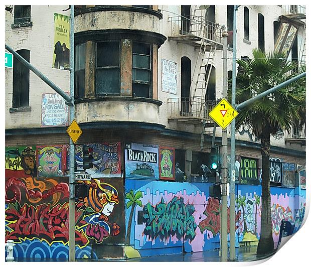 Grafitti in San Francisco Print by Patti Barrett