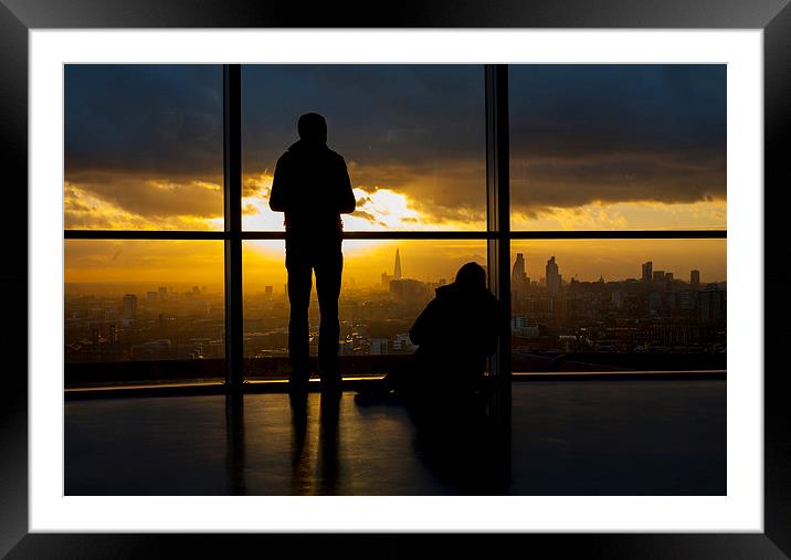 Silhouette's City Skyline  Framed Mounted Print by David French