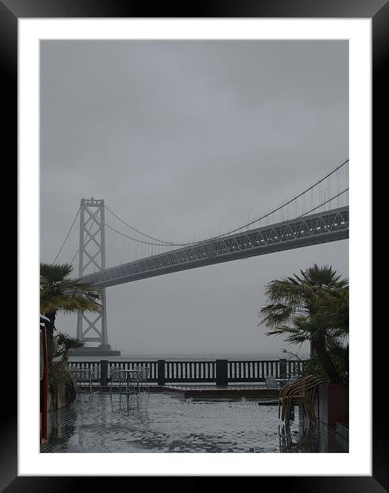 Oakland Bridge in a storm San Francisco Framed Mounted Print by Patti Barrett
