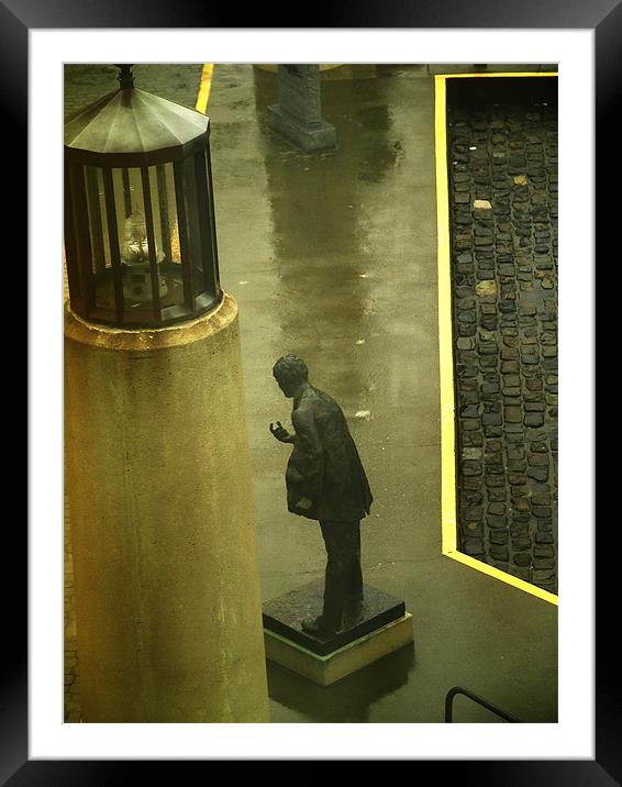 Jack London in the rain Framed Mounted Print by Patti Barrett