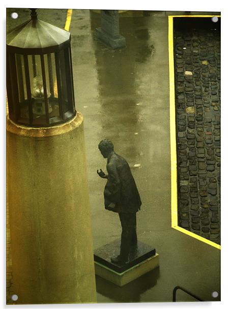 Jack London in the rain Acrylic by Patti Barrett
