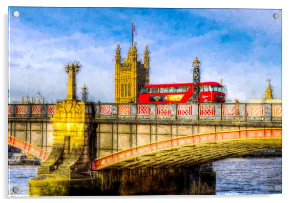 Lambeth Bridge and Westminster Art Acrylic by David Pyatt