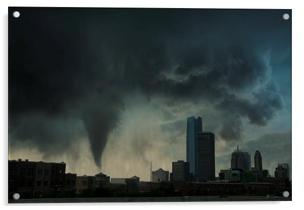  Tornado over Oklahoma city, USA. Acrylic by John Finney