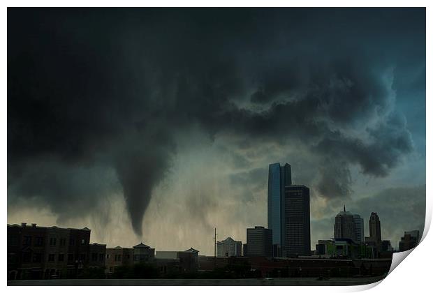  Tornado over Oklahoma city, USA. Print by John Finney