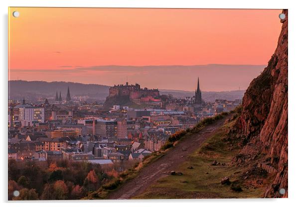  Edinburgh Castle at Sunset Acrylic by Miles Gray