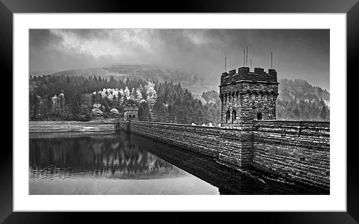 Derwent Dam in Mono  Framed Mounted Print by Darren Galpin