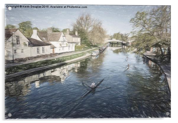 Rowing on the River Cam  Acrylic by Keith Douglas