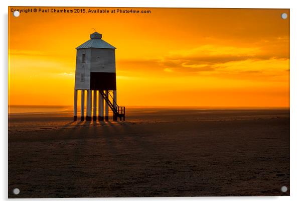 Majestic Wooden Lighthouse at Sunset Acrylic by Paul Chambers