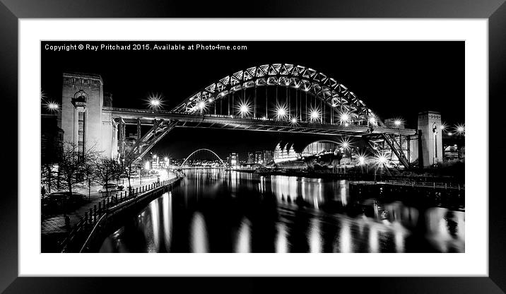  River Tyne Mono Framed Mounted Print by Ray Pritchard