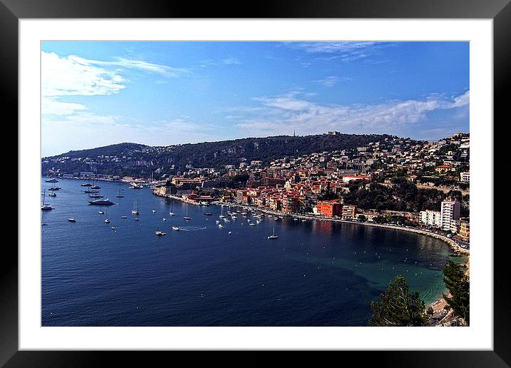 Villefranche Bay and Town Framed Mounted Print by Tom Gomez