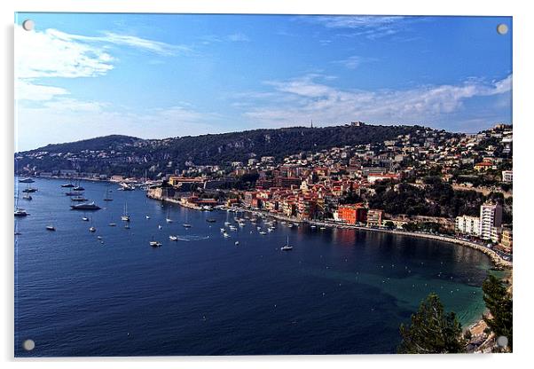 Villefranche Bay and Town Acrylic by Tom Gomez
