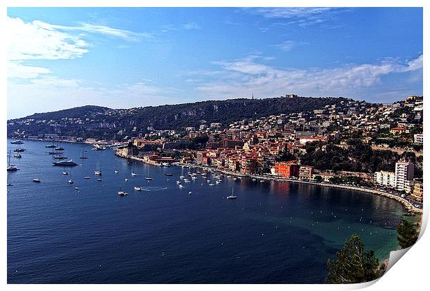 Villefranche Bay and Town Print by Tom Gomez