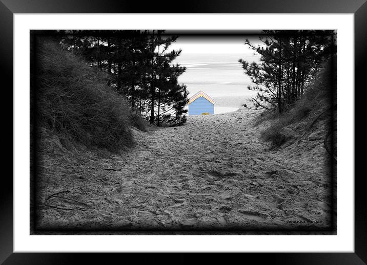 Hidden Paradise, Beach Hut at Wells Framed Mounted Print by Johanna Garlike