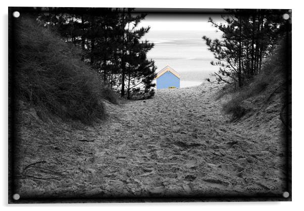 Hidden Paradise, Beach Hut at Wells Acrylic by Johanna Garlike