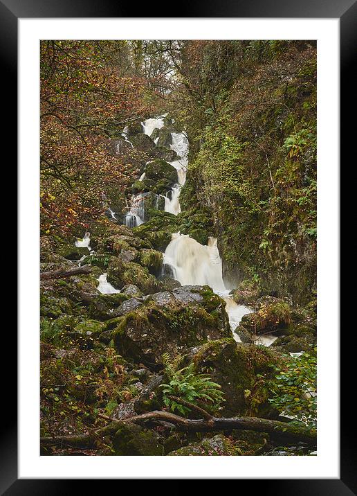 Lodore Falls waterfall after heavy rain. Borrowdal Framed Mounted Print by Liam Grant