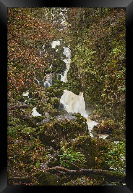 Lodore Falls waterfall after heavy rain. Borrowdal Framed Print by Liam Grant