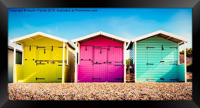 Rustington Beach Huts Framed Print by Martin Parratt