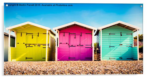 Rustington Beach Huts Acrylic by Martin Parratt