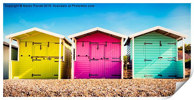 Rustington Beach Huts Print by Martin Parratt